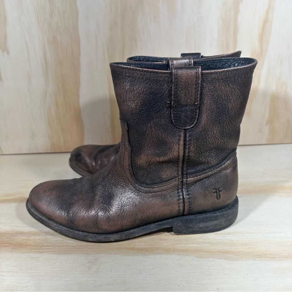 Frye Distressed Leather Ankle Booties
